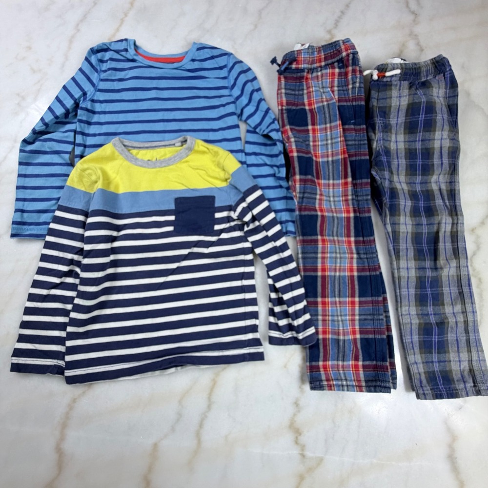 Boden Kids Boys 4Y 5Y Striped Shirts Plaid Flannel  Pants Play Clothes Lot Flaws